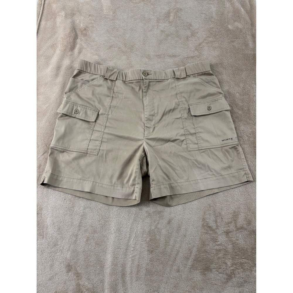 Sportif USA stretch‎ cargo shorts Mens Size 46 Beige has a tear
